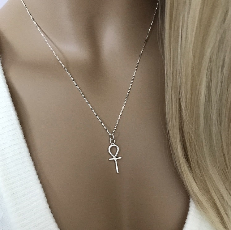 Ankh kors halsband silver