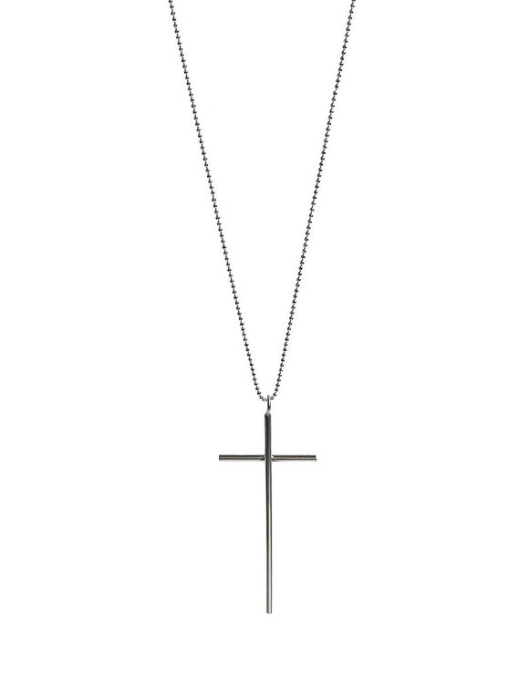 Silverhalsband med långt smalt kors - C.M.H Design Jewellery