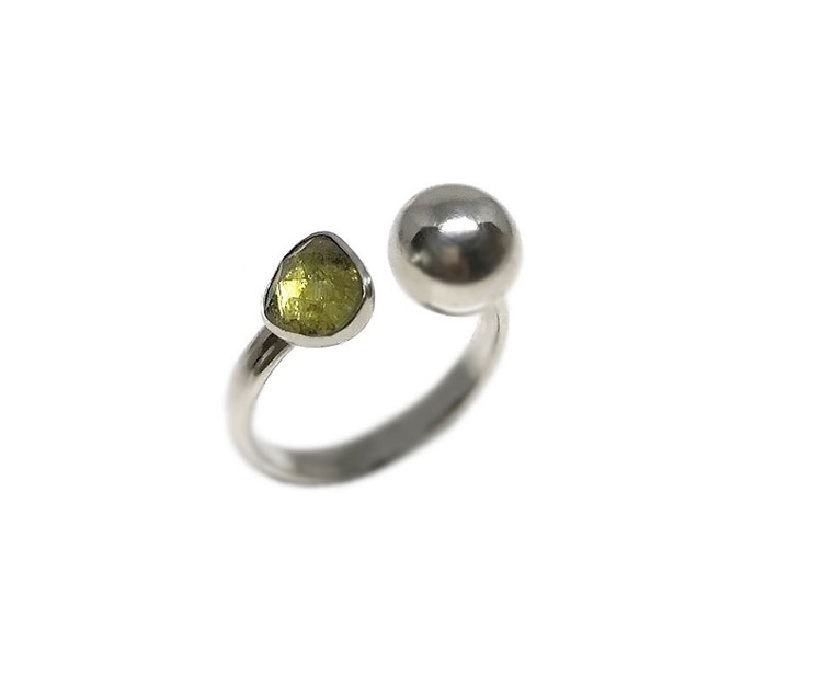 Grön turmalin ring silver