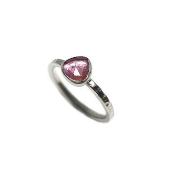 Rosa Turmalin ring silver