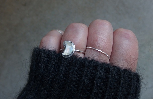 Halvmåne ring silver