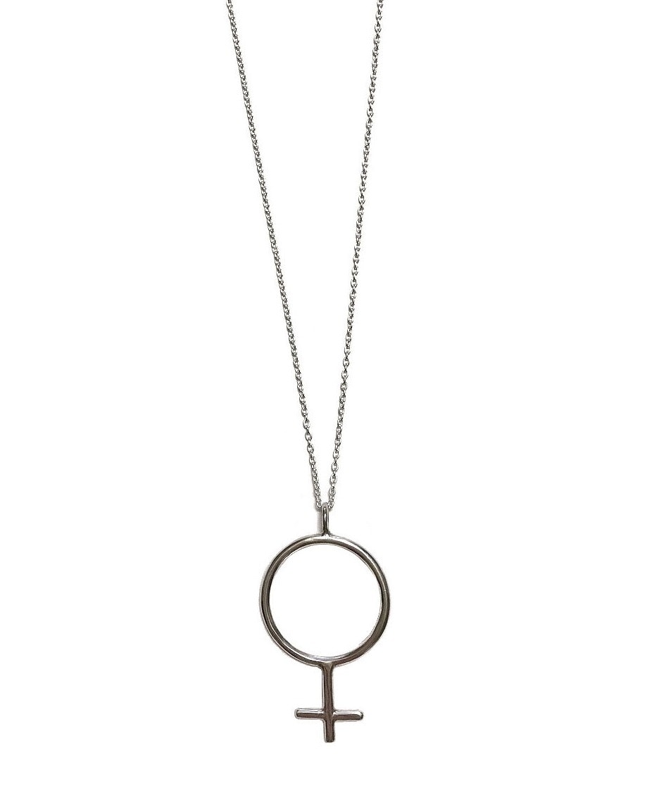 Silverhalsband med symbol kvinna venus - C.M.H Design Jewellery