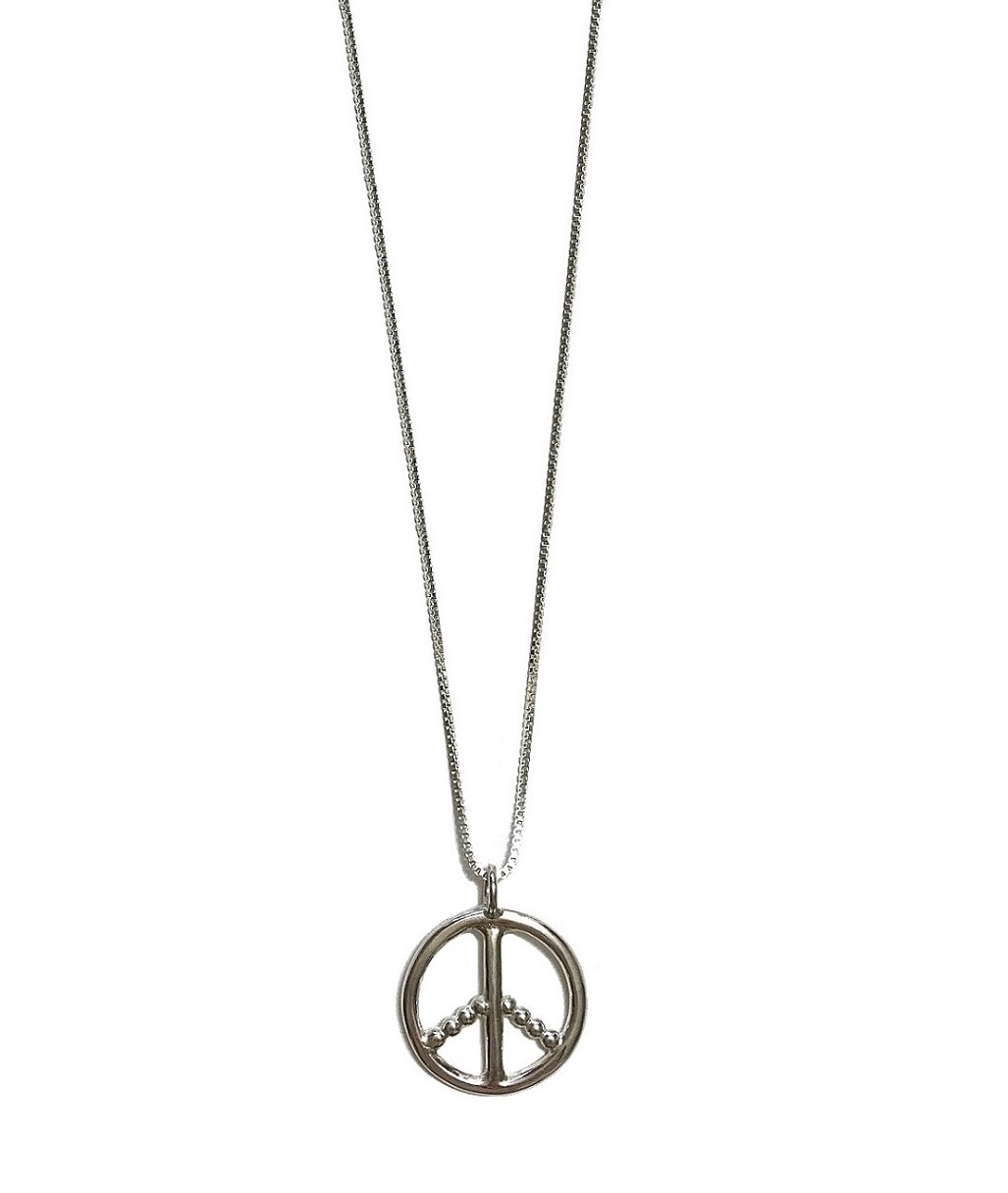 Halsband med Peace symbol hänge silver