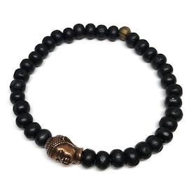 Svart Buddha armband herr