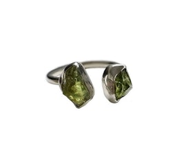 Rå Peridot ring silver