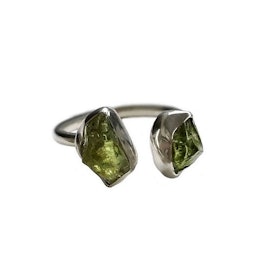 Rå Peridot ring silver