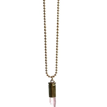 Crystal bullet halsband med rosa kristall