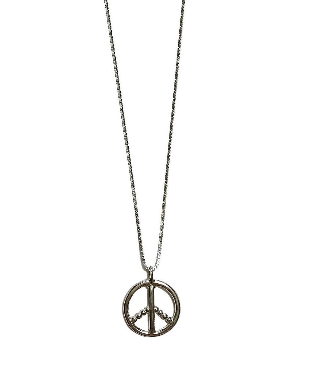 Peace halsband med kedja och peace hänge silver