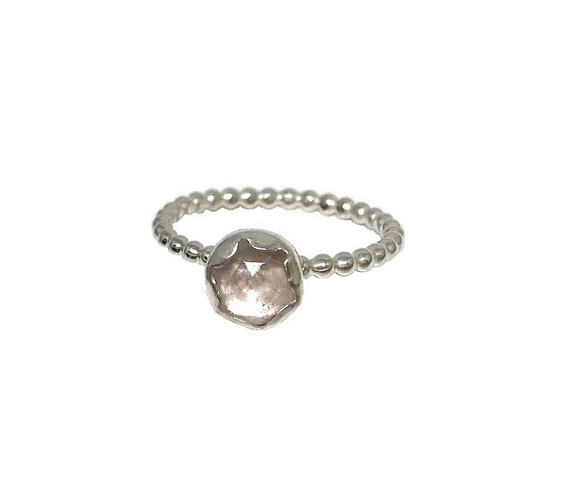 Rosa Morganit ring silver