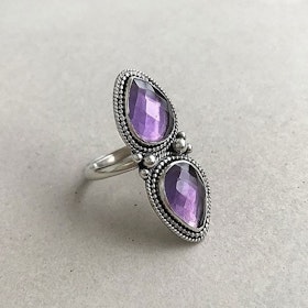 Statement ring Ametist silver