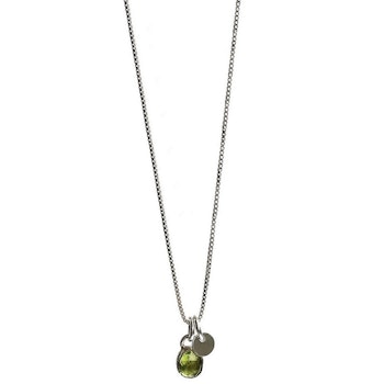 Peridot halsband silver