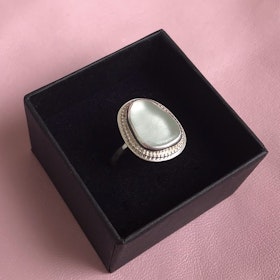 Stor Sjöglas ring silver