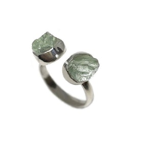 Rå akvamarin ring silver