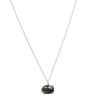 Halsband svart Rutilerad kvarts silver