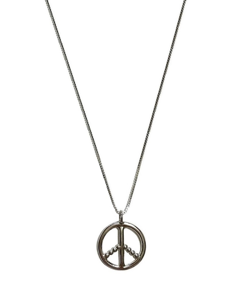 Silverhalsband med Peace hänge