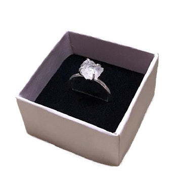 Rå Rosenkvarts ring silver
