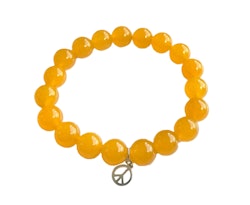 Gult jade armband med Peace berlock herr