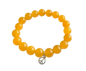 Gult jade armband med Peace berlock herr