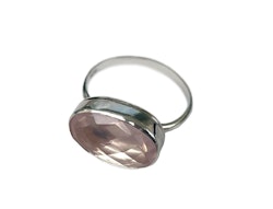 Rosenkvarts ring silver