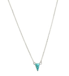 Silverhalsband med trekantig turkos sten