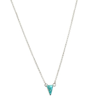 Silverhalsband med trekantig turkos sten