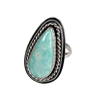 Stor Turkos ring silver