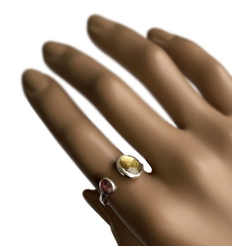 Öppen Turmalin ring silver