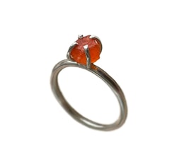 Rå Karneol ring silver