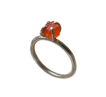 Rå Karneol ring silver