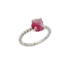 Rosa rå Turmalin ring silver