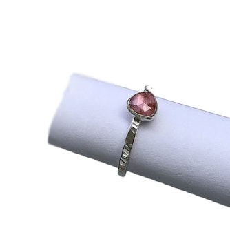 Rosa Turmalin ring silver