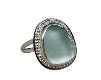 Stor Sjöglas ring silver