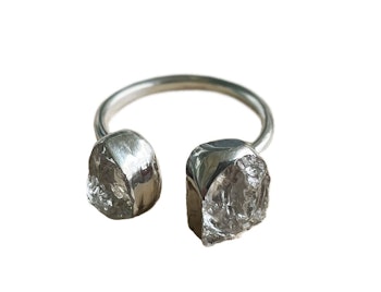 Grön rå Ametist Prasiolit ring