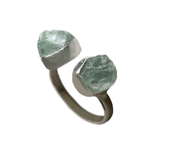 Rå akvamarin ring silver