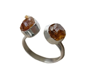 Rå Citrin ring silver