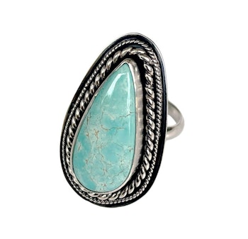 Stor Turkos ring silver