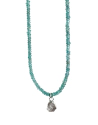 Blå apatit halsband silver
