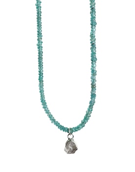 Blå apatit halsband silver