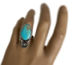 925 silverring med Turkos sten