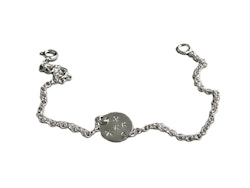 Silverarmband kedja och bricka