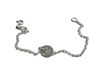 Silverarmband kedja och bricka