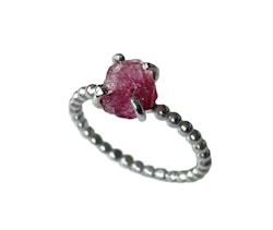 Rosa rå Turmalin ring silver