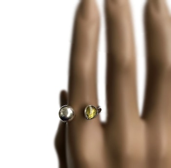 Grön Turmalin ring silver