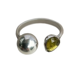 Grön Turmalin ring silver