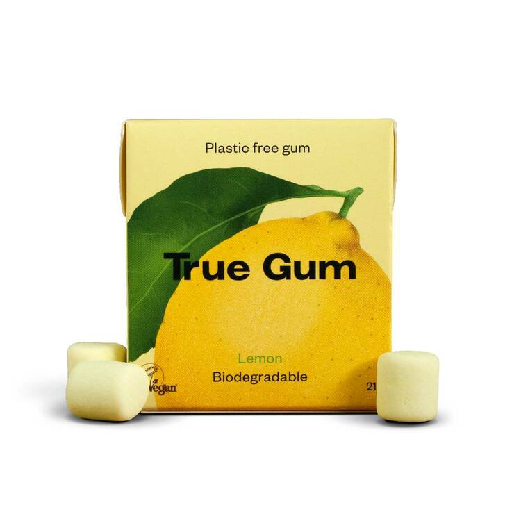 True Gum plastfritt tuggummi Citron