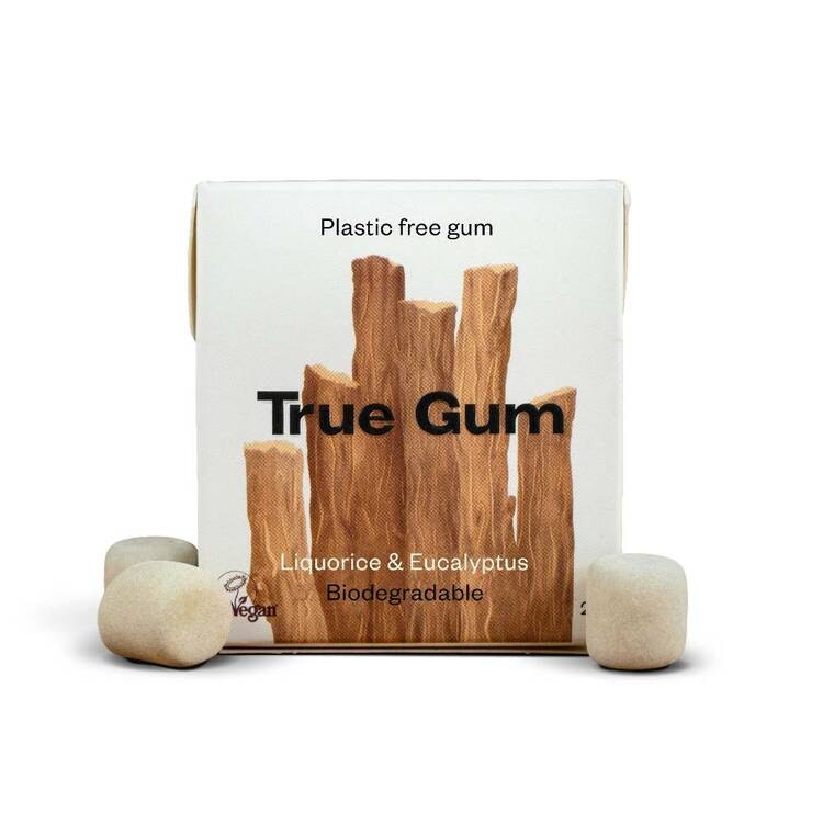 True Gum plastfritt tuggummi Lakrits & Eukalyptus