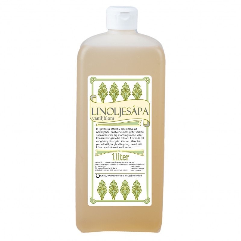 Linoljesåpa vaniljblom 1 liter, Grunne