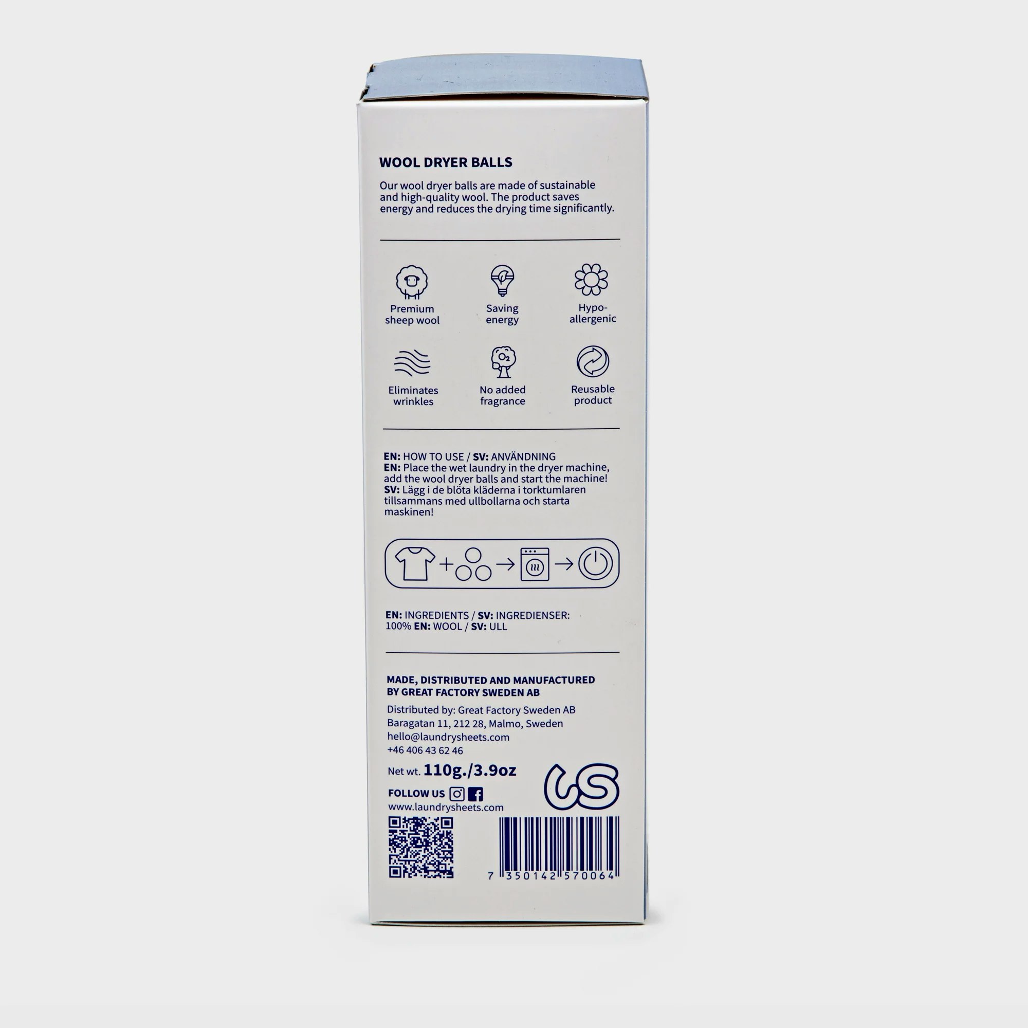 Laundry Sheets torkbollar i ull 3-pack