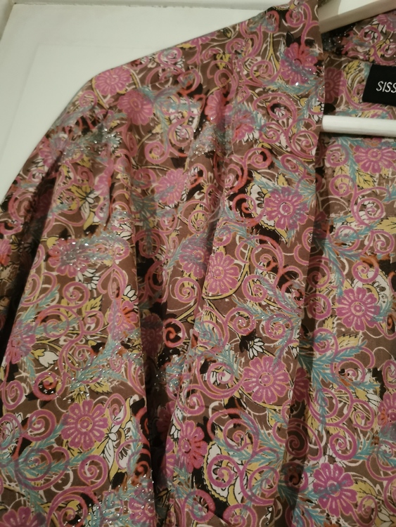 Kimono - Rosa mönstrad med glitter