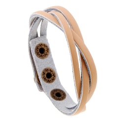 Beige armband i tvinnat PU-läder